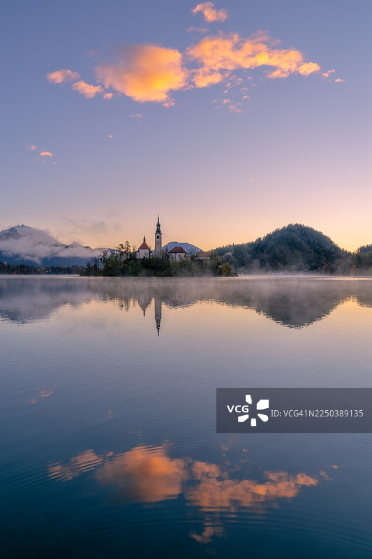 斯洛文尼亚，欧洲，布莱德湖图片素材
