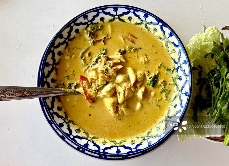 非洲罗勒蟹肉咖喱，味道浓郁，香气四溢。图片素材