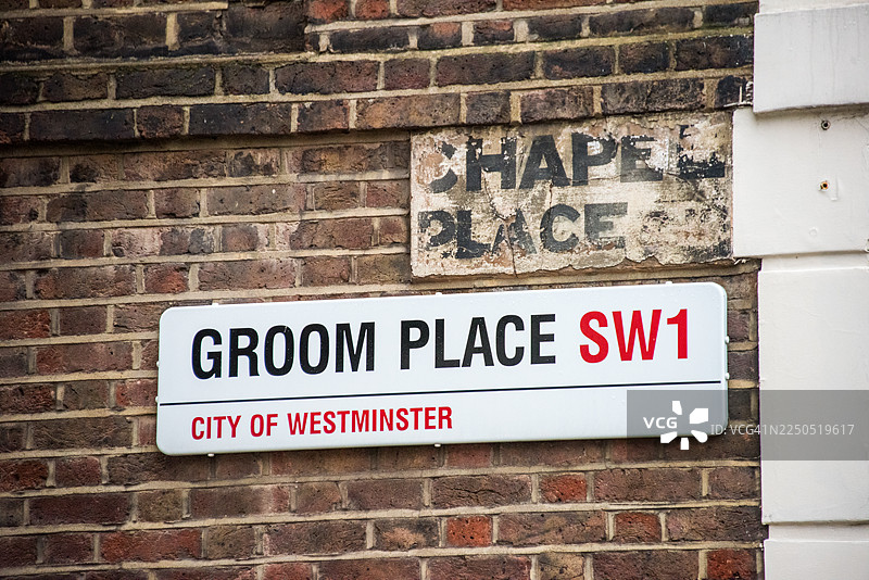 格鲁姆广场 SW1 威斯敏斯特市 路标图片素材