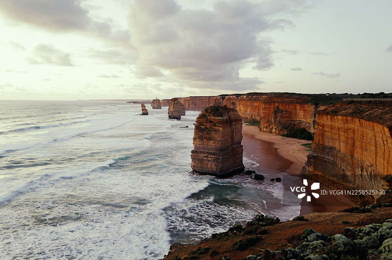澳大利亚维多利亚十二门徒日落时分的景色图片素材