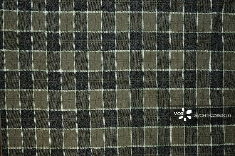 深绿色格纹布料纹理全幅图像图片素材