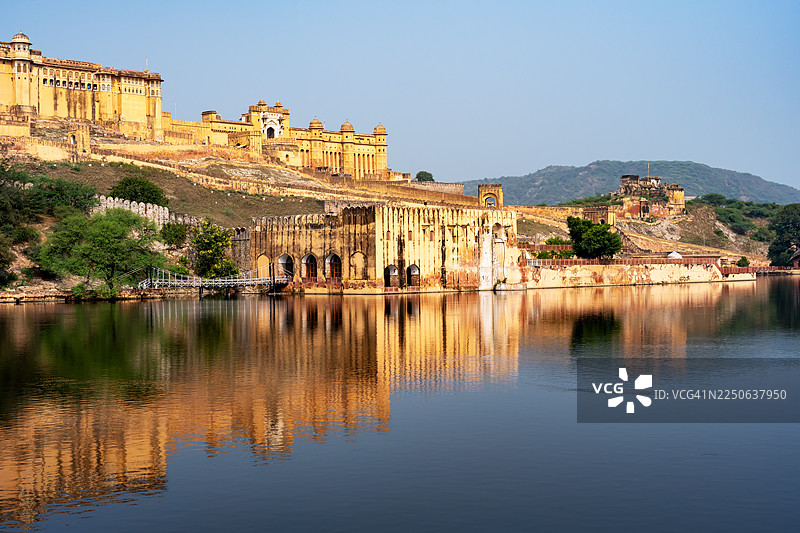 斋浦尔琥珀堡的倒影图片素材
