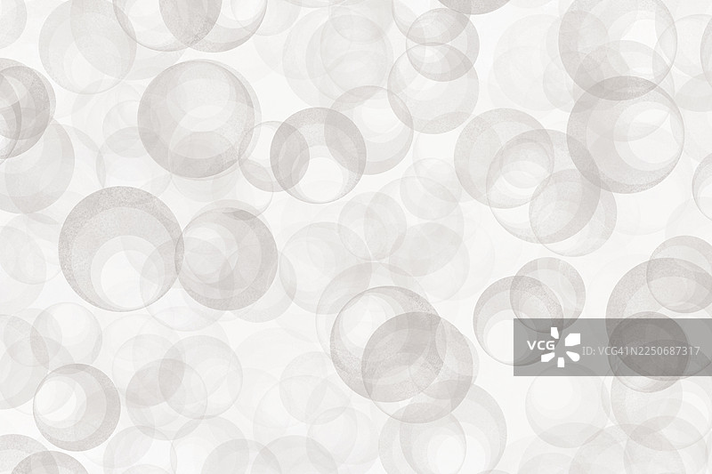 抽象的微妙灰色气泡，构成透明图案，2026年度代表色“舞者之云”图片素材