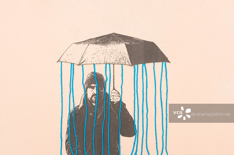 雨伞漏雨图片素材