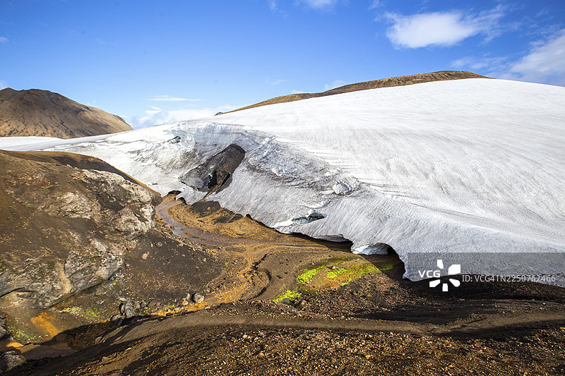 冰岛兰德曼纳劳卡四日徒步最高处的壮丽冰川图片素材