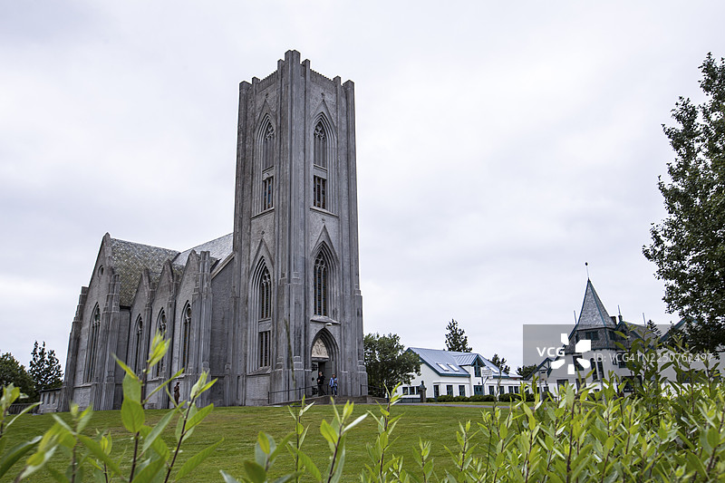 冰岛雷克雅未克美丽的基督君王大教堂。图片素材