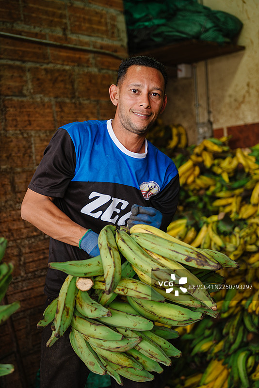 麦德林的市场上卖香蕉的小贩图片素材