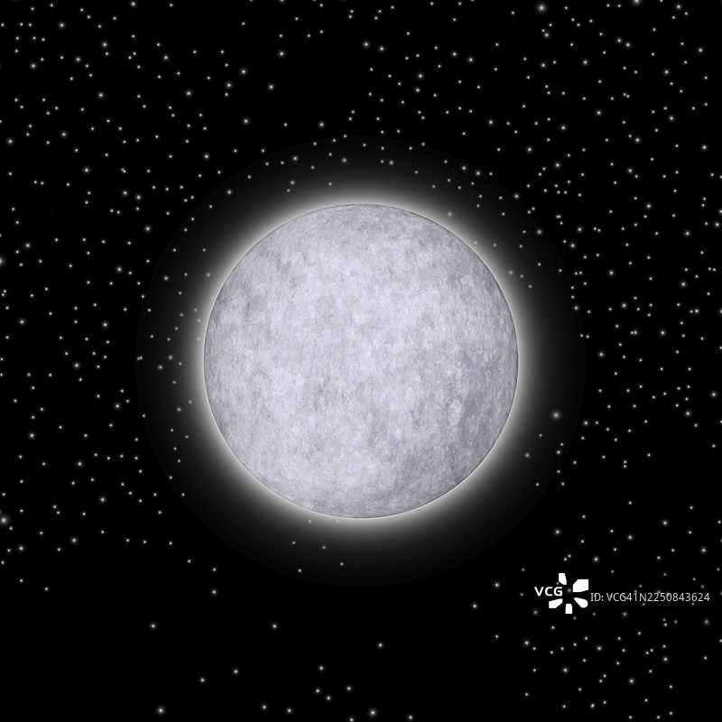 满月与星星，矢量插画图片素材
