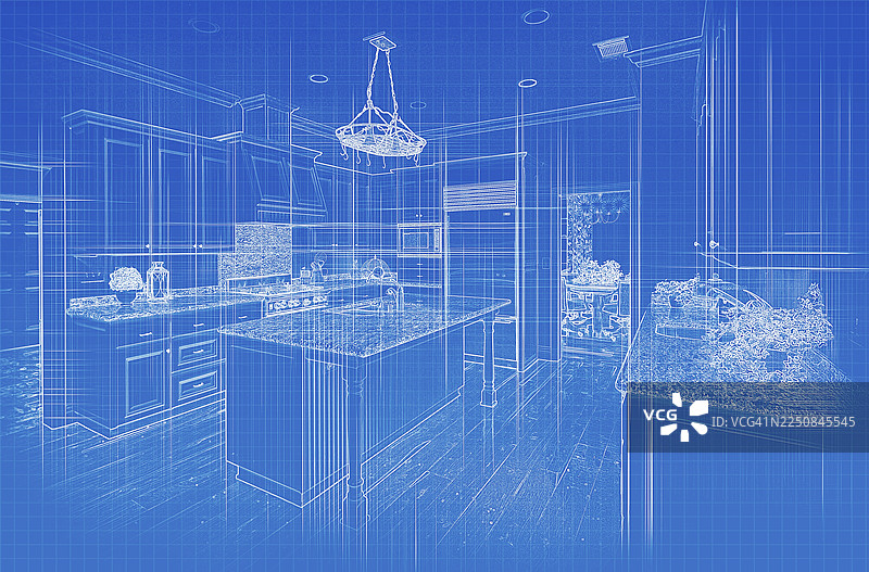 定制厨房蓝图设计图图片素材