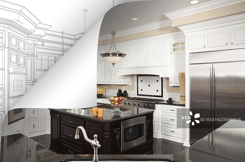 厨房照片页面翻转，后面有图画图片素材