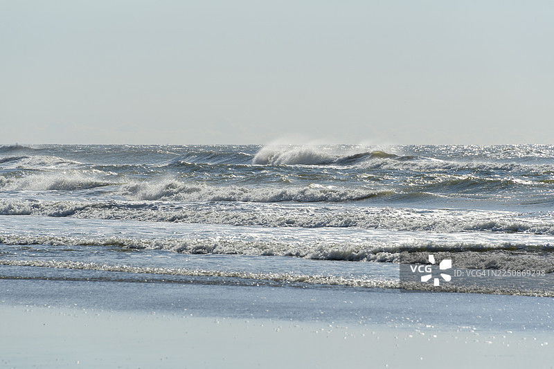 北海海滩，诺德韦克安泽，北海，南荷兰省，荷兰图片素材