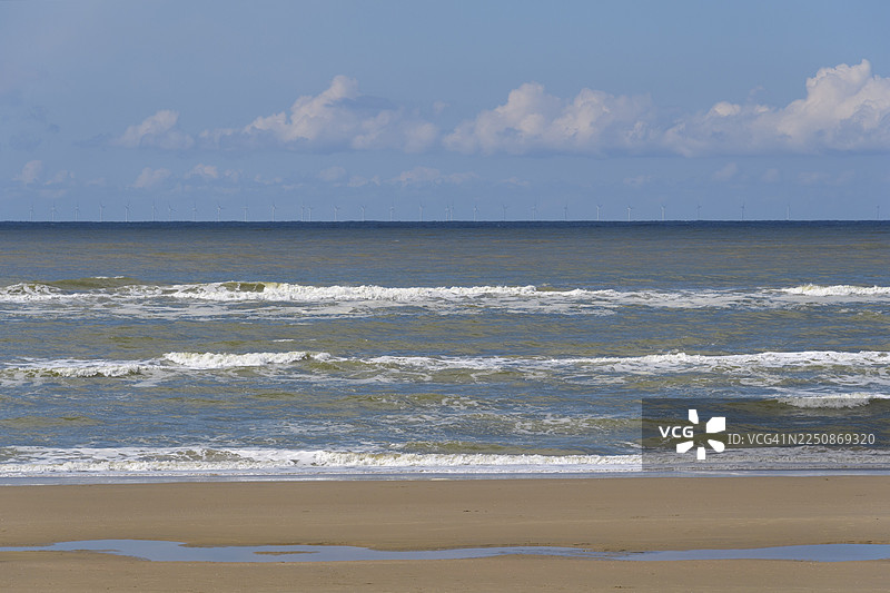 北海海滩，诺德韦克安泽，北海，南荷兰省，荷兰图片素材