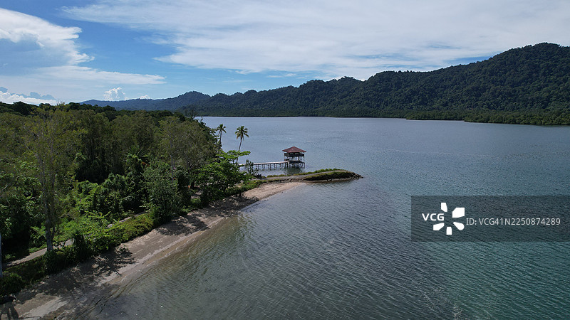 印度尼西亚西南巴布亚海岸线与雨林生物多样性图片素材