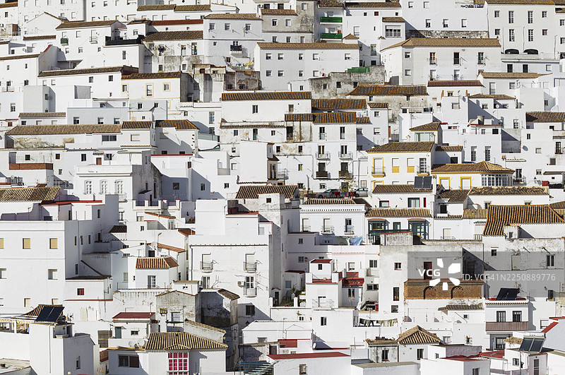 白色房屋，阿尔卡拉德洛斯加苏莱斯，加的斯省，安达卢西亚，西班牙图片素材