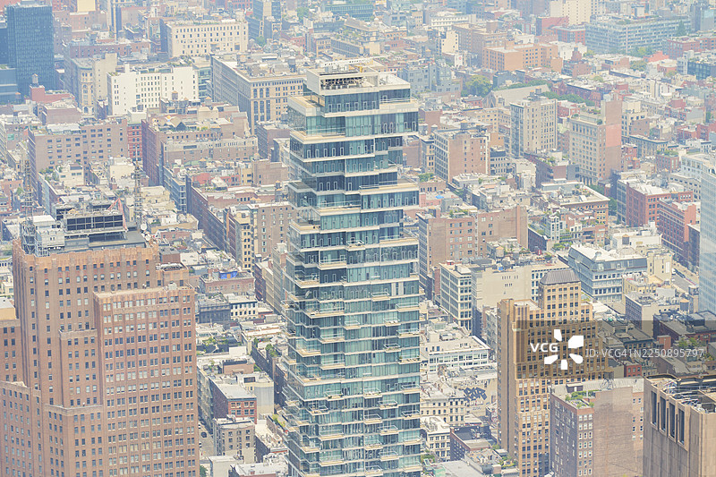 纽约市翠贝卡街区高空俯瞰城市景观，包括56 Leonard Street图片素材