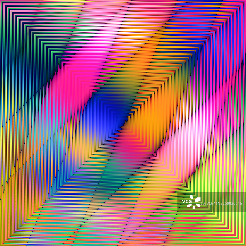 霓虹几何波浪背景之锯齿条纹充满活力的色彩融合条纹渐变连接图片素材