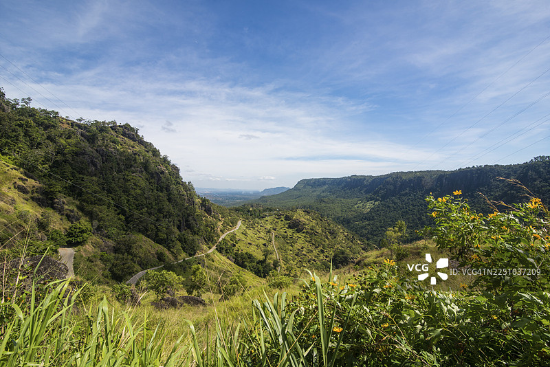 俯瞰莫尔兹比港索格里路沿线的群山图片素材