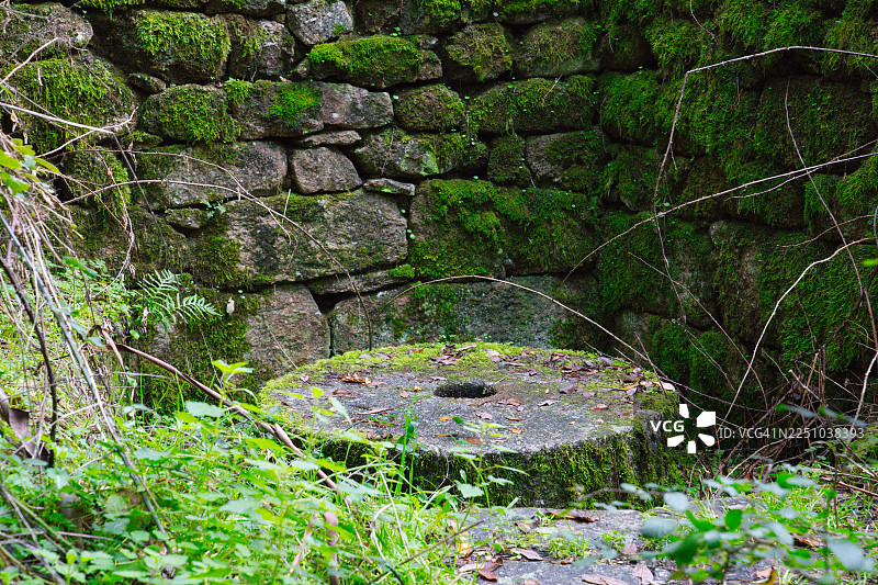 巴罗萨自然公园河流上的瀑布和水磨坊。（西班牙，蓬特韦德拉，巴罗）图片素材