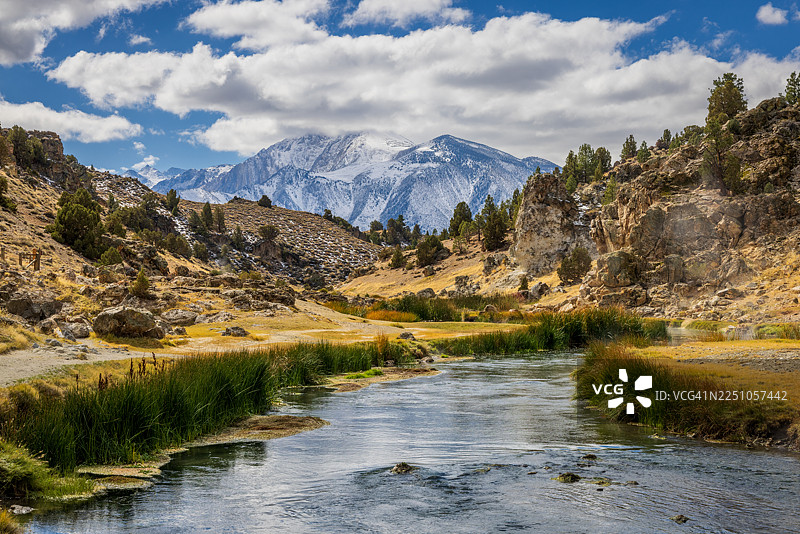 加州东部内华达山脉的霍特溪图片素材