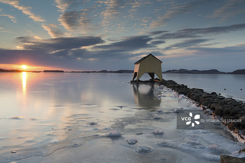 挪威斯塔万格罗加兰郡哈夫斯峡湾的冰景图片素材