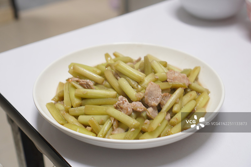 清炒藕片猪肉图片素材