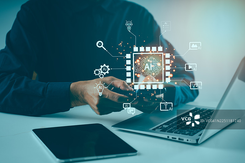 人工智能内容生成和人工智能驱动的社交媒体自动化，用于SEO文章，人工智能助手创建内容营销中的艺术、文本、视频、音频和评论。数字营销，广告。图片素材