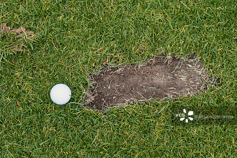 背景、物体、高尔夫球场、高尔夫、草地、球痕图片素材