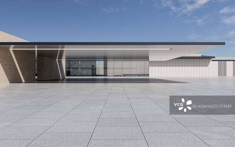 奢华现代别墅庭院车道和汉白玉广场图片素材