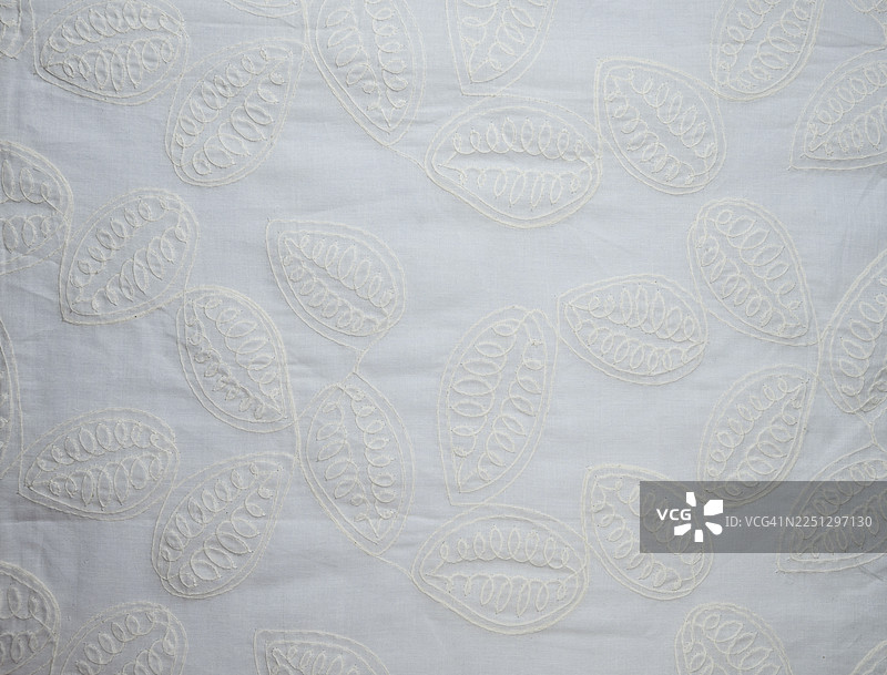 全画幅拍摄的白色刺绣蕾丝面料图片素材