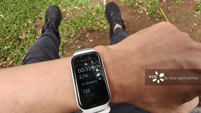 手腕上的智能手环图片素材