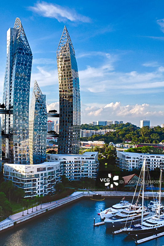 新加坡，吉宝湾滨海湾图片素材