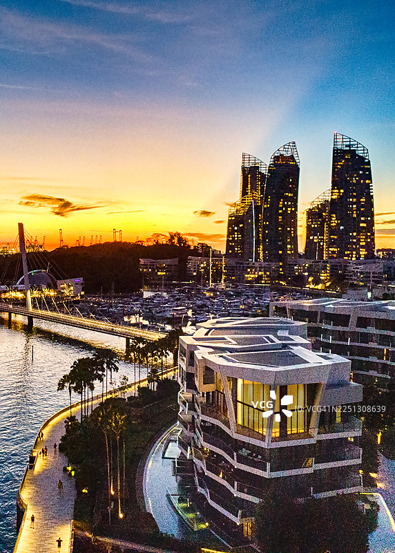 新加坡，吉宝湾滨海湾图片素材