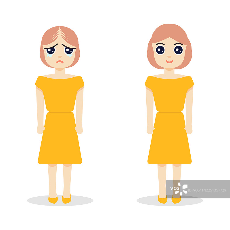女性脱发，概念插画图片素材