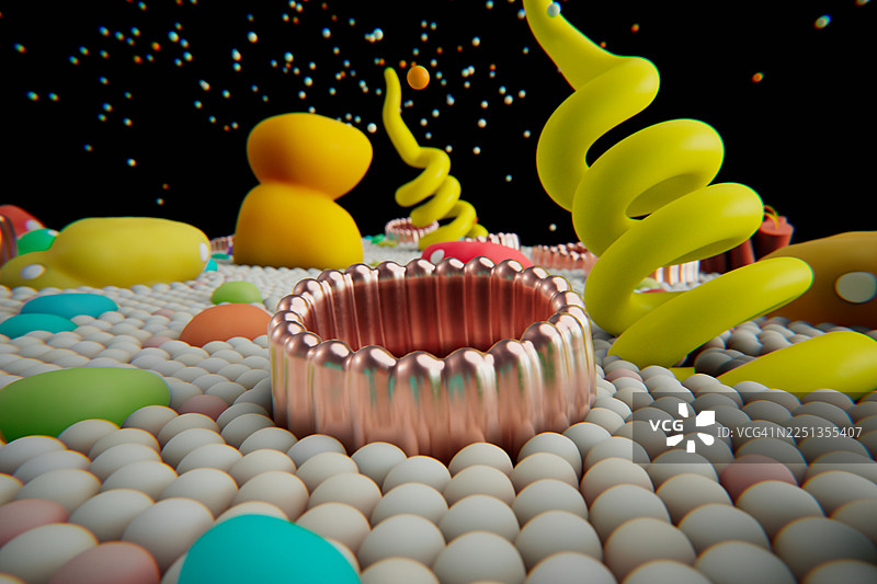 血浆膜中的孔，插画图片素材