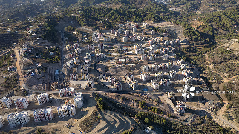 土耳其东南部新建公共住房项目的鸟瞰图图片素材