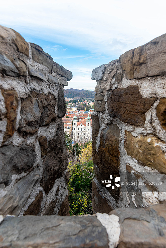从城堡城墙上看到的戈里齐亚景色图片素材