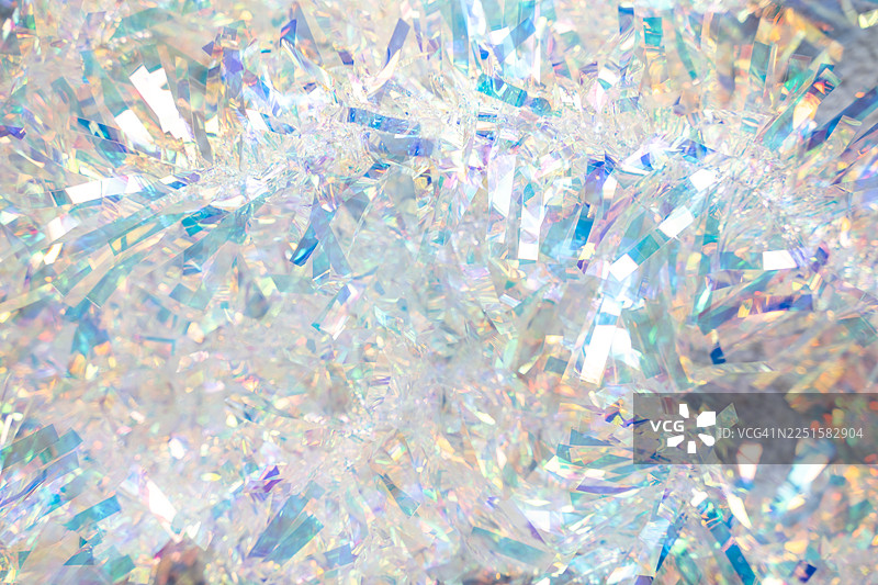 彩虹色圣诞彩带，潘通流行色，反射光芒图片素材