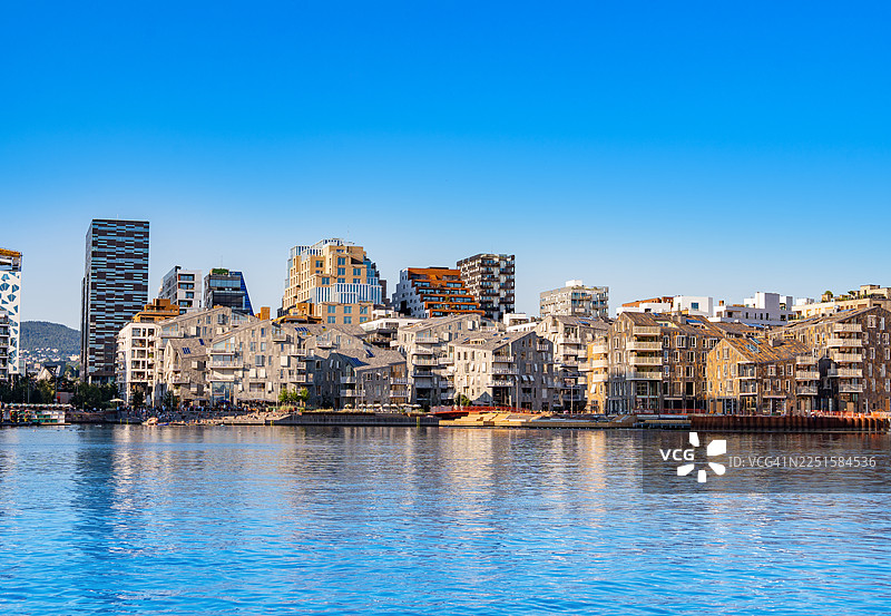 挪威比约维卡奥斯陆比斯佩维卡滨水住宅天际线图片素材