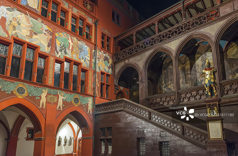 巴塞尔市政厅内的庭院图片素材