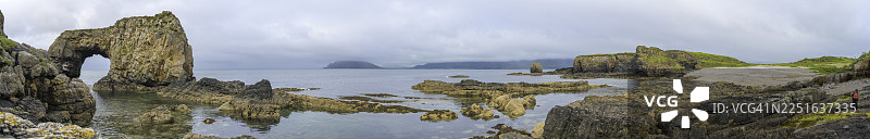 全景波拉德海蚀拱，法纳德，多尼戈尔郡，爱尔兰图片素材