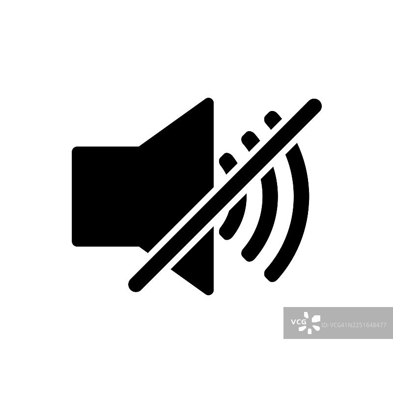 黑色静音扬声器图标或符号图片素材