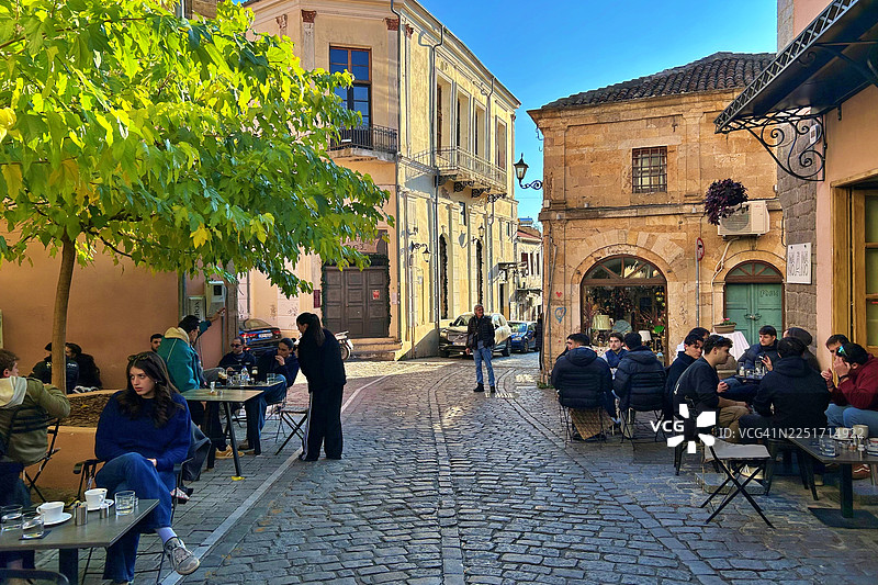 希腊桑西的街道图片素材