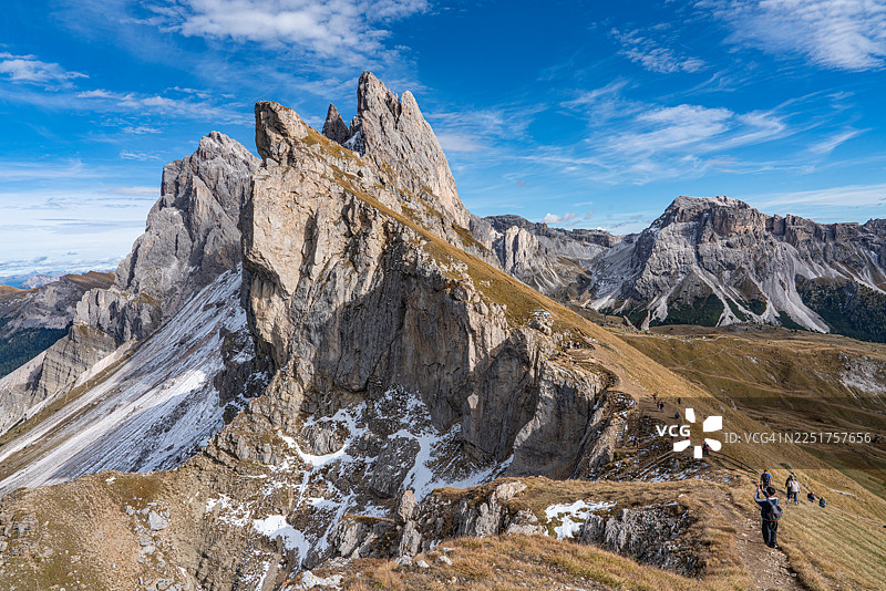 意大利南蒂罗尔，多洛米蒂地区的塞切达山脊图片素材