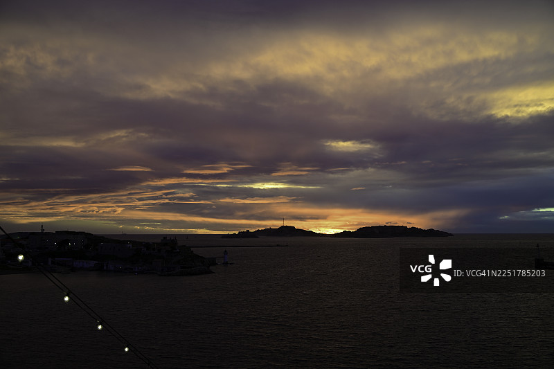 马赛日落图片素材