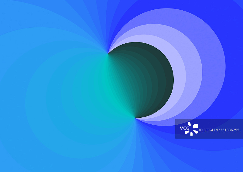 蓝色到绿色的渐变色调，具有无限效果的椭圆和圆形抽象背景。图片素材