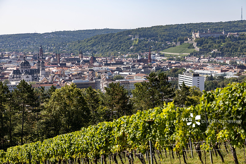 德国巴伐利亚州维尔茨堡老城区和马利恩贝格要塞图片素材