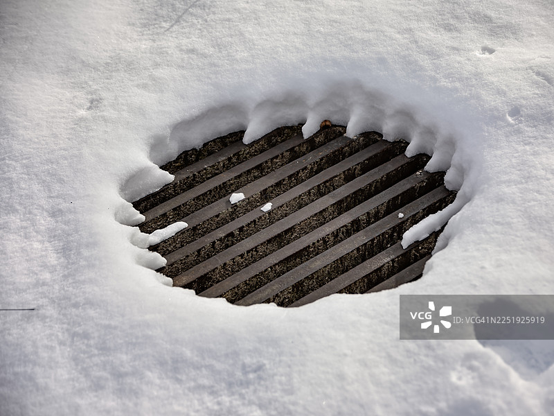 冬天的井盖图片素材