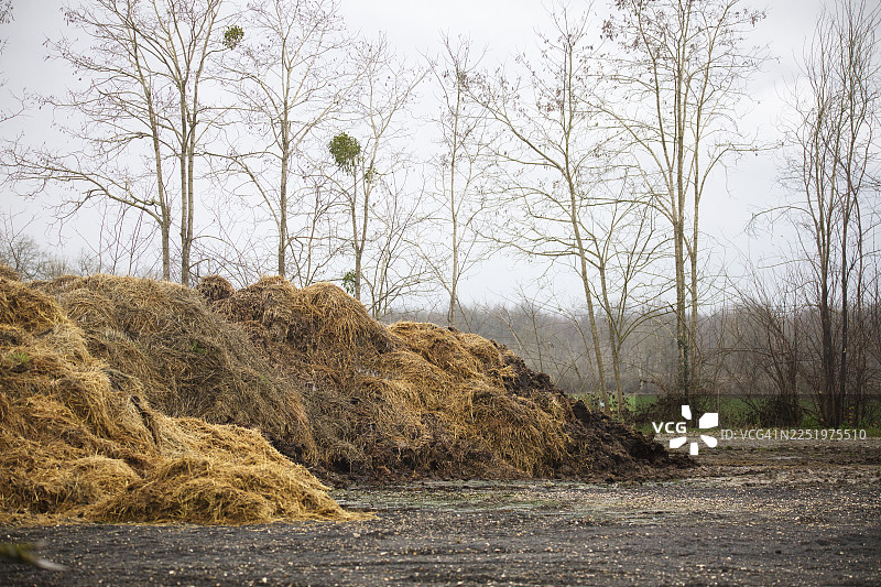 法国塞纳-马恩省的粪肥晾晒图片素材