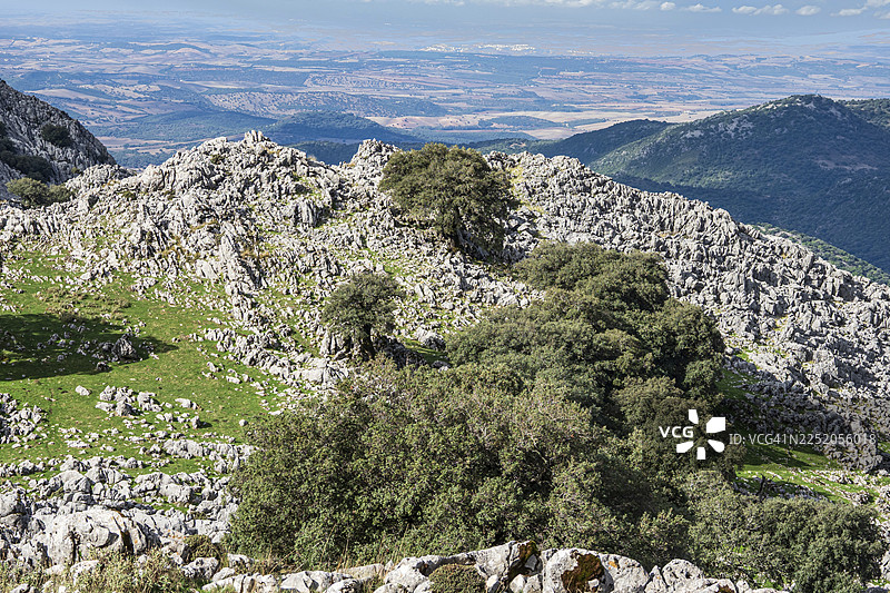 石灰岩山脉，格萨莱马山脉，格萨莱马山脉自然公园，安达卢西亚，西班牙图片素材