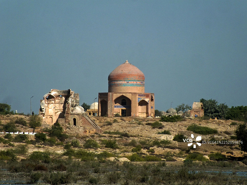 马赫利的陵墓和坟墓的建筑细节及全景图片素材